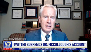 Twitter suspende la cuenta del Dr. Peter McCullough como intento de censura.