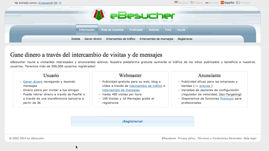 Gana dinero con eBesucher